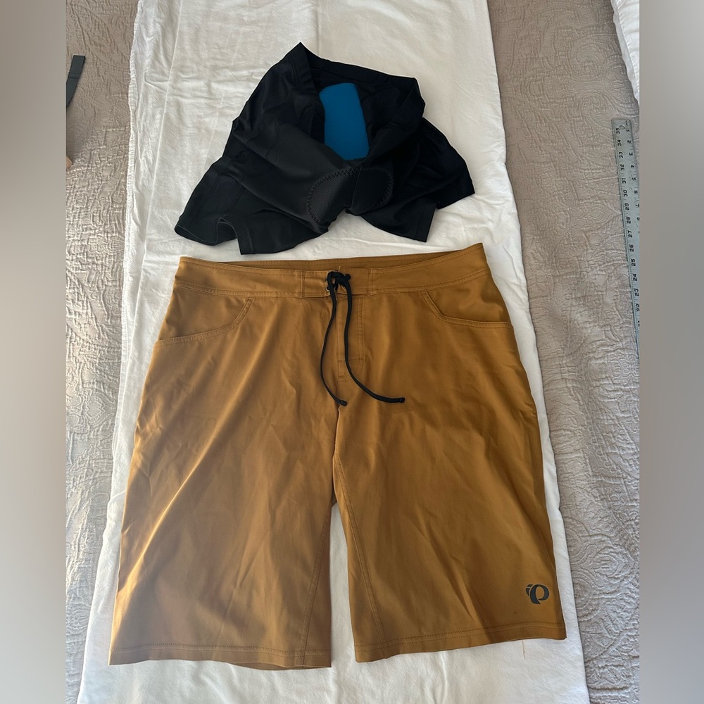 Pearl Izumi mountain bike shorts with detachable linear.